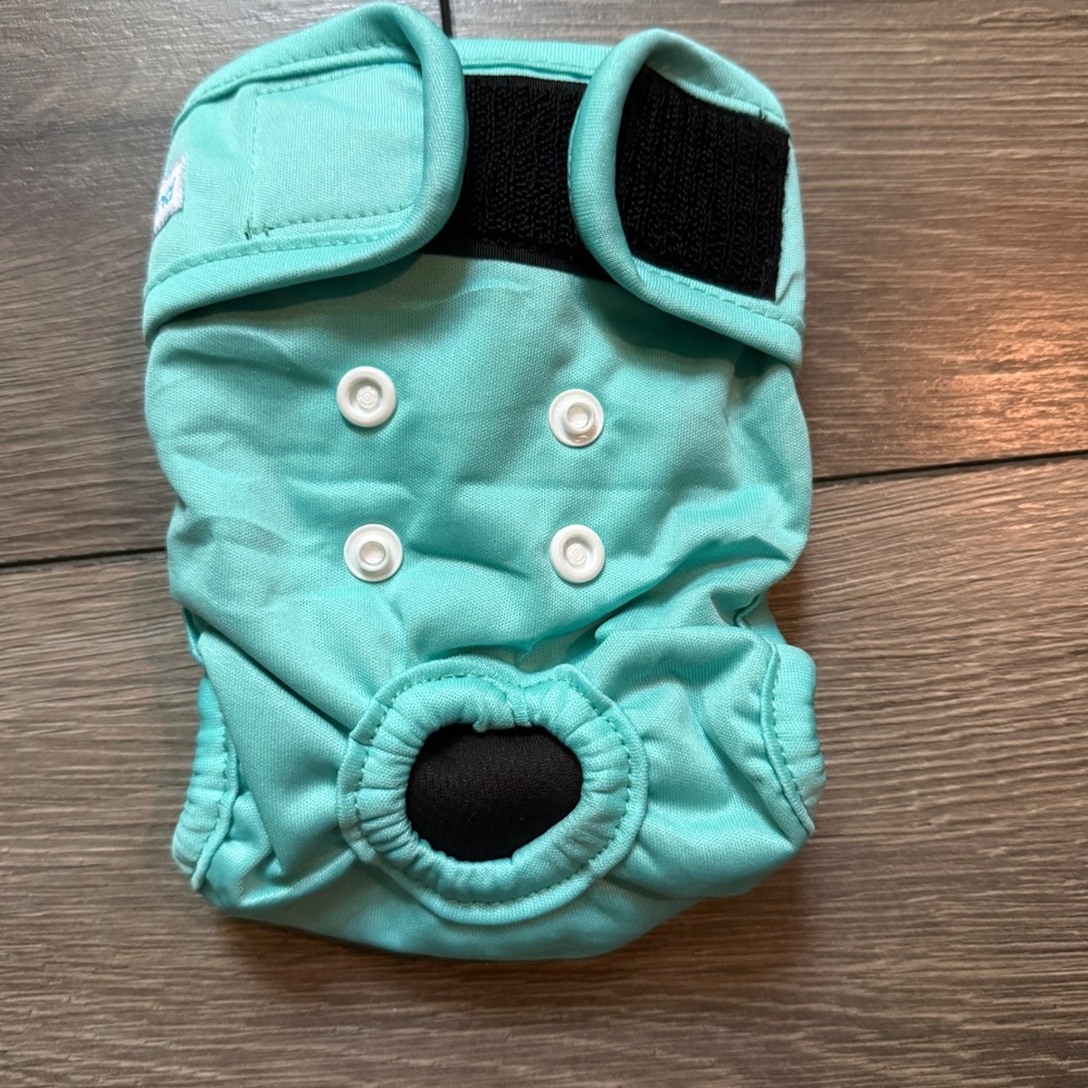 Paw Legend Reusable Dog Diaper Teal XS Washable Leakproof Puppy Wrap Snaps